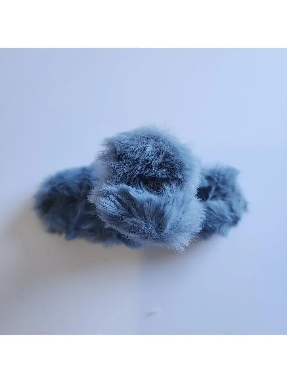 NEW Shark Blue Faux Fur Hair Claw Clip Accesory